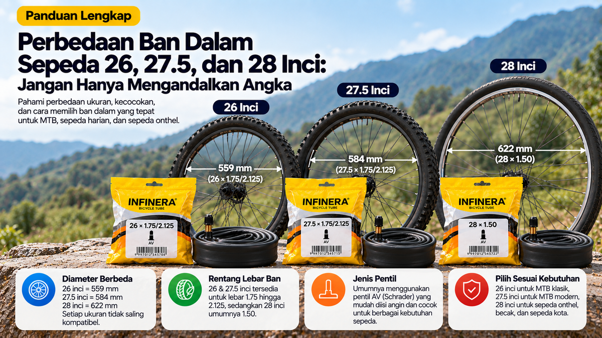 Perbedaan Ban Dalam Sepeda 26, 27.5, dan 28 Inci: Jangan Hanya Mengandalkan Angka