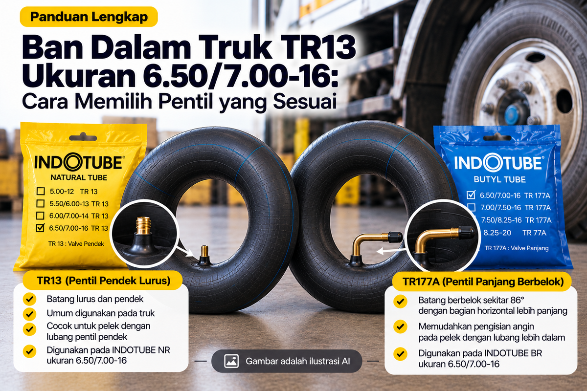 Ban Dalam Truk TR13 Ukuran 6.50/7.00-16: Cara Memilih Pentil yang Sesuai