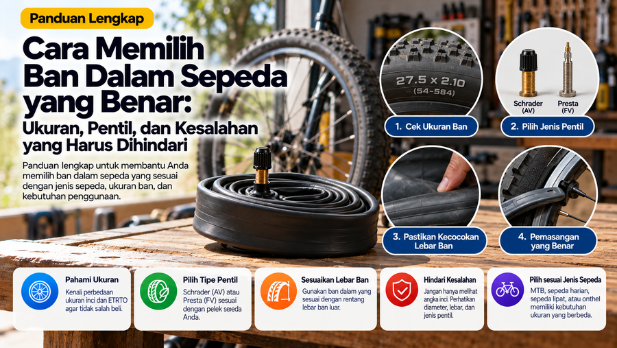 Cara Memilih Ban Dalam Sepeda yang Benar: Ukuran, Pentil, dan Kesalahan yang Harus Dihindari