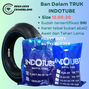 ukuran 12.00-20 Pentil Panjang Ban dalam Mobil truk Indotube Heavy Duty Butyl Rubber (BR)