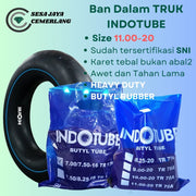 ukuran 11.00-20 Pentil Panjang Ban dalam Mobil truk Indotube Heavy Duty Butyl Rubber (BR)