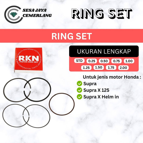 RING SET RKN Honda SUPRA/ SUPRA X 125/ SUPRA X HELM IN STD OVERSIZE 0.25 0.50 0.75 1.00 1.25 1.50 1.75 2.00