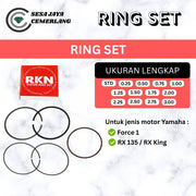 RING SET RKN Yamaha FORCE 1/ RX 135/ RX KING STD 0.25 0.50 0.75 1.00 1.25 1.50 1.75 2.00 2.25 2.50 2.75 3.00