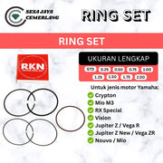 RING SET RKN Yamaha CRYPTON/ MIO M3/ RX SPECIAL/ VIXION/ JUPITER Z NEW/ VEGA ZR/ JUPITER Z/ VEGA R / NOUVO/ MIO STD OVERSIZE 0.25 0.50 0.75 1.00 1.25 1.50 1.75 2.00