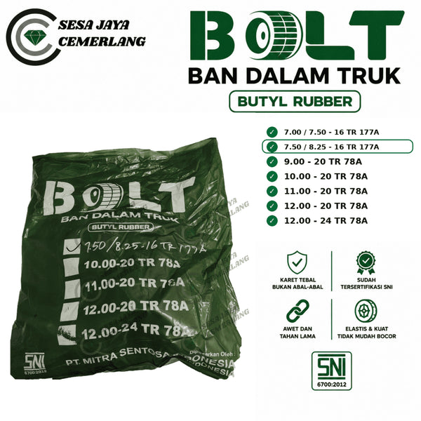 ukuran 7.50/8.25-16 Pentil Panjang Ban dalam Mobil truk BOLT Butyl Rubber