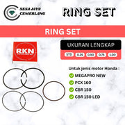 RING SET RKN Honda MEGAPRO NEW/ PCX 160/ CBR 150R/ CBR 150 LED STD OVERSIZE 0.25 0.50 0.75 1.00 1.25 1.50 1.75 2.00