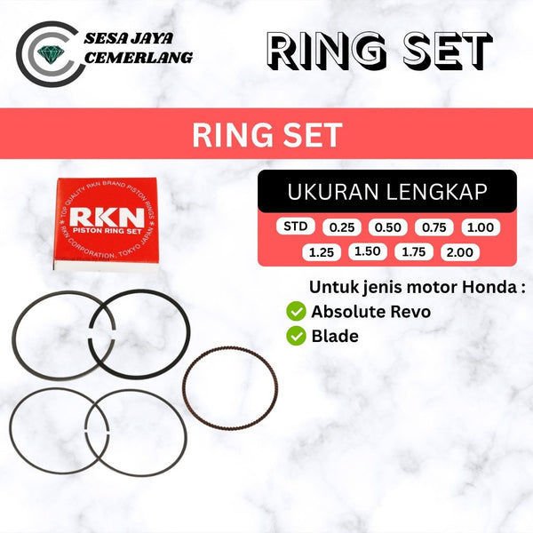 RING SET RKN Honda ABSOLUTE REVO/ BLADE STD OVERSIZE 0.25 0.50 0.75 1.00 1.25 1.50 1.75 2.00