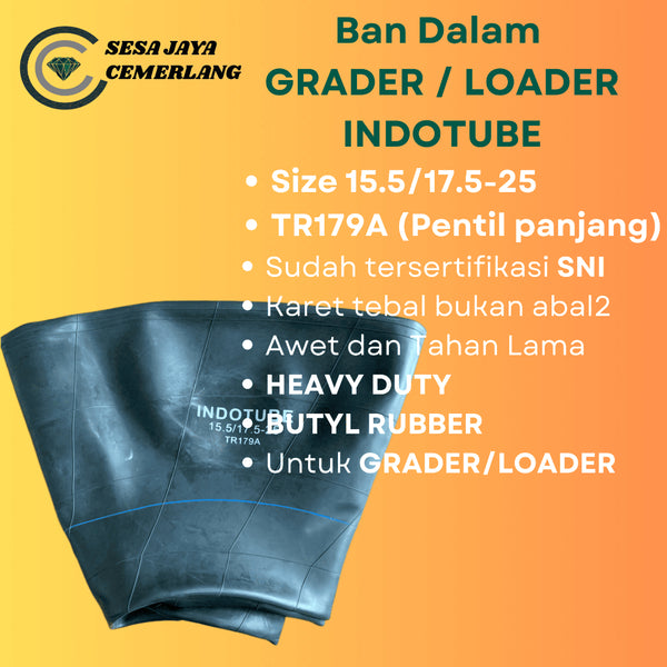 ukuran 15.5/17.5-25 Pentil Panjang Ban Dalam GRADER / LOADER INDOTUBE