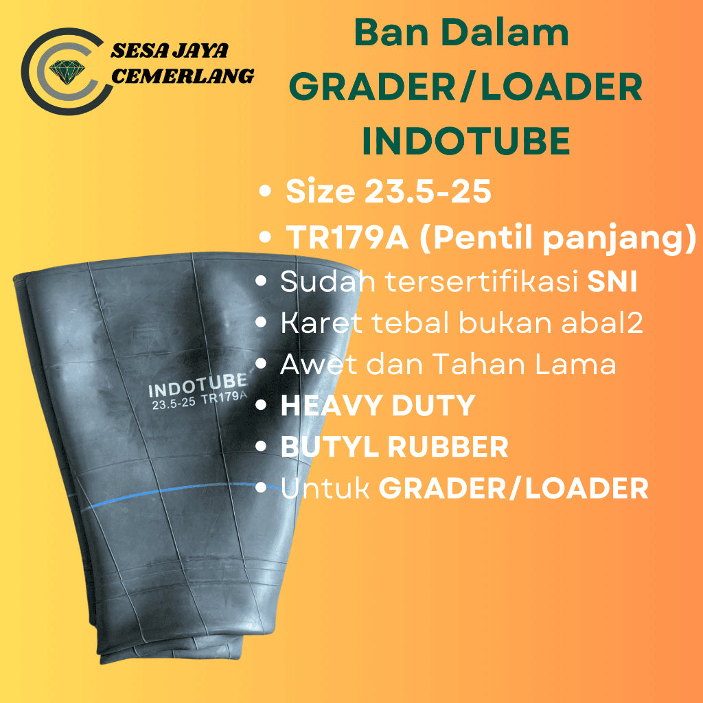 ukuran 23.5-25 Pentil Panjang Ban Dalam GRADER / LOADER INDOTUBE
