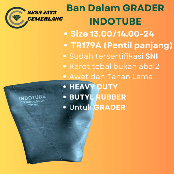ukuran 13.00/14.00-24 Pentil Panjang Ban Dalam GRADER INDOTUBE