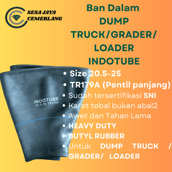 ukuran 20.5-25 Pentil Panjang Ban Dalam DUMP TRUCK / GRADER / LOADER INDOTUBE