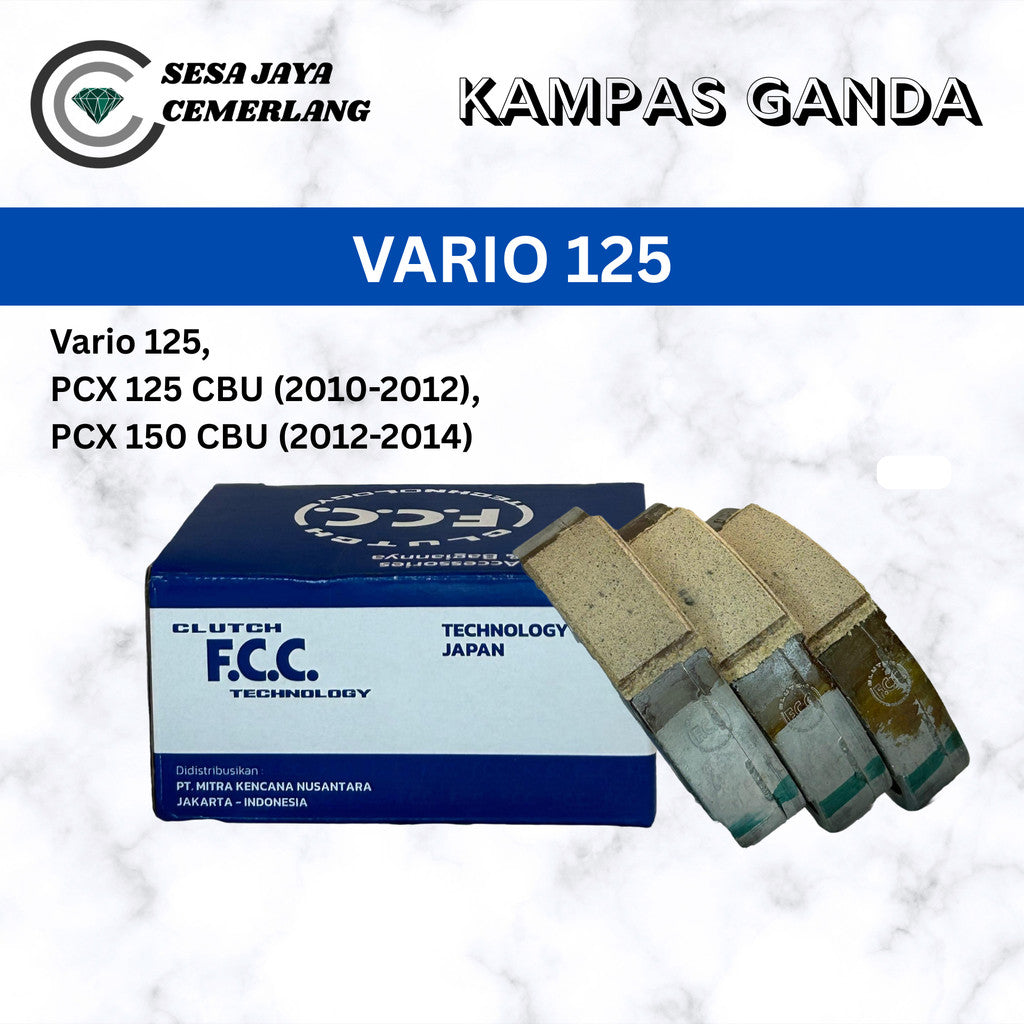 Kampas Ganda Only / Kampas Ganda + Per Sentri FCC untuk motor Vario 125 (KWN / KZR) Original 100%