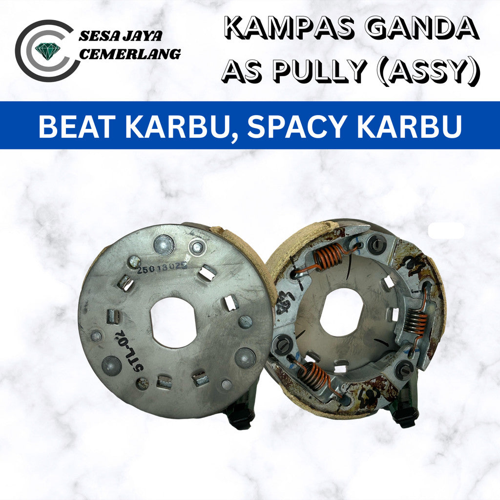 Kampas Ganda Assy as pully FCC untuk motor BEAT KARBU, SPACY KARBU (KVY) Original 100%