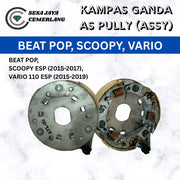 Kampas Ganda Assy as pully FCC untuk motor BEAT POP, SCOOPY ESP (2015-2017), VARIO110 ESP (2015-2019)(K44) Original 100%