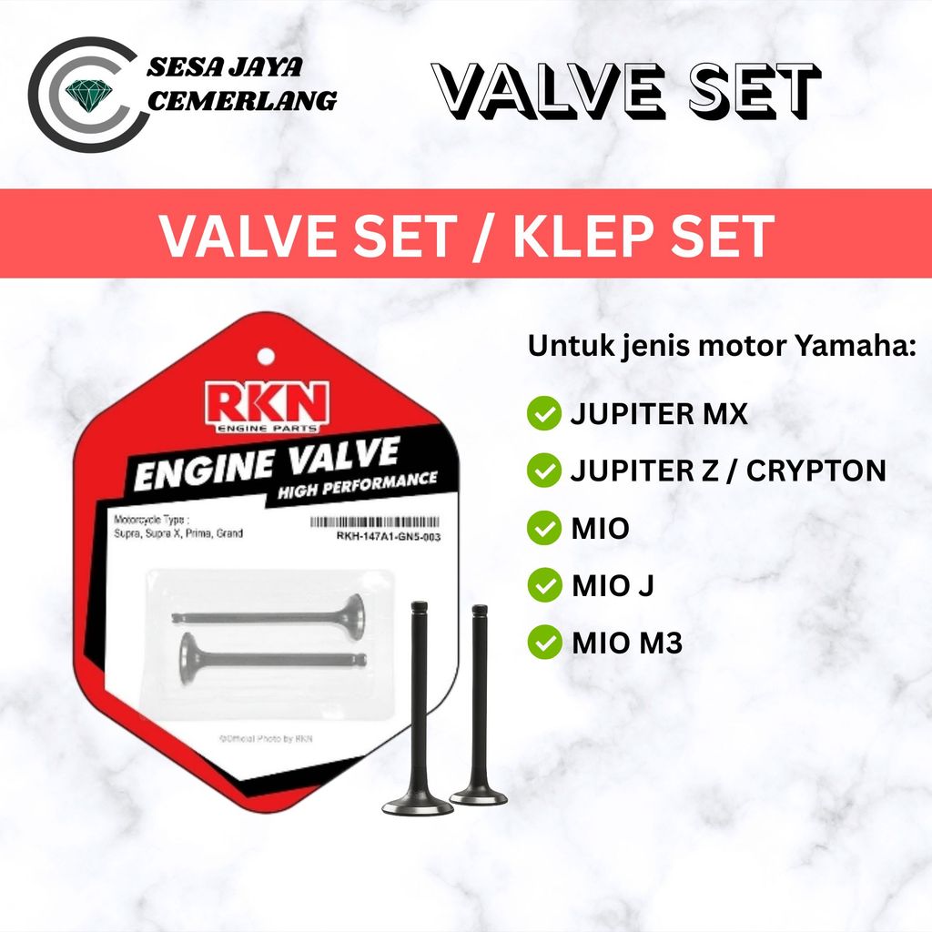 VALVE SET / KLEP SET RKN Motor YAMAHA JUPITER Z / JUPITER MX / CRYPTON / MIO J / MIOM3