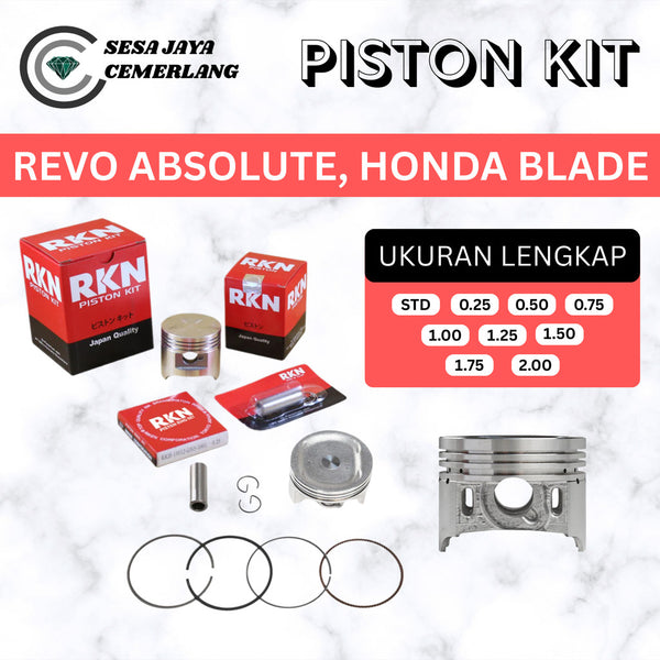 PISTON KIT RKN Honda Revo Abs, Blade STD 25 50 75 1.00 1.25 1.50 1.75 2.00