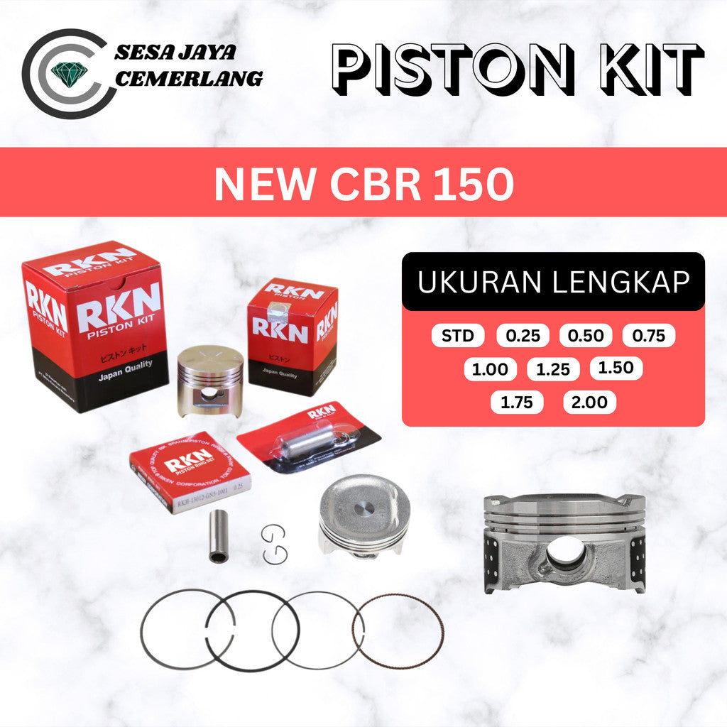 PISTON KIT RKN Honda New CBR150R STD 25 50 75 1.00 1.25 1.50 1.75 2.00