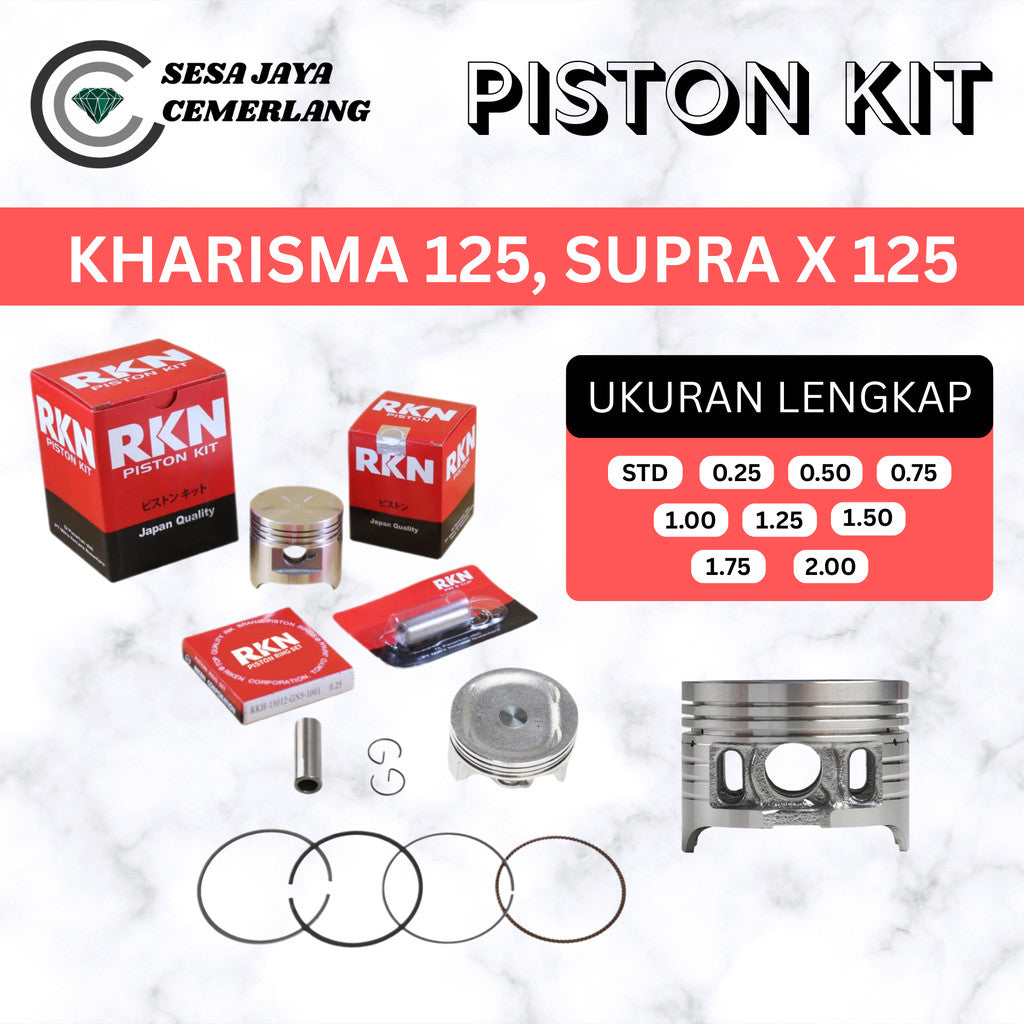 PISTON KIT RKN Honda Kharisma 125 & Supra X 125 (9 Ukuran)