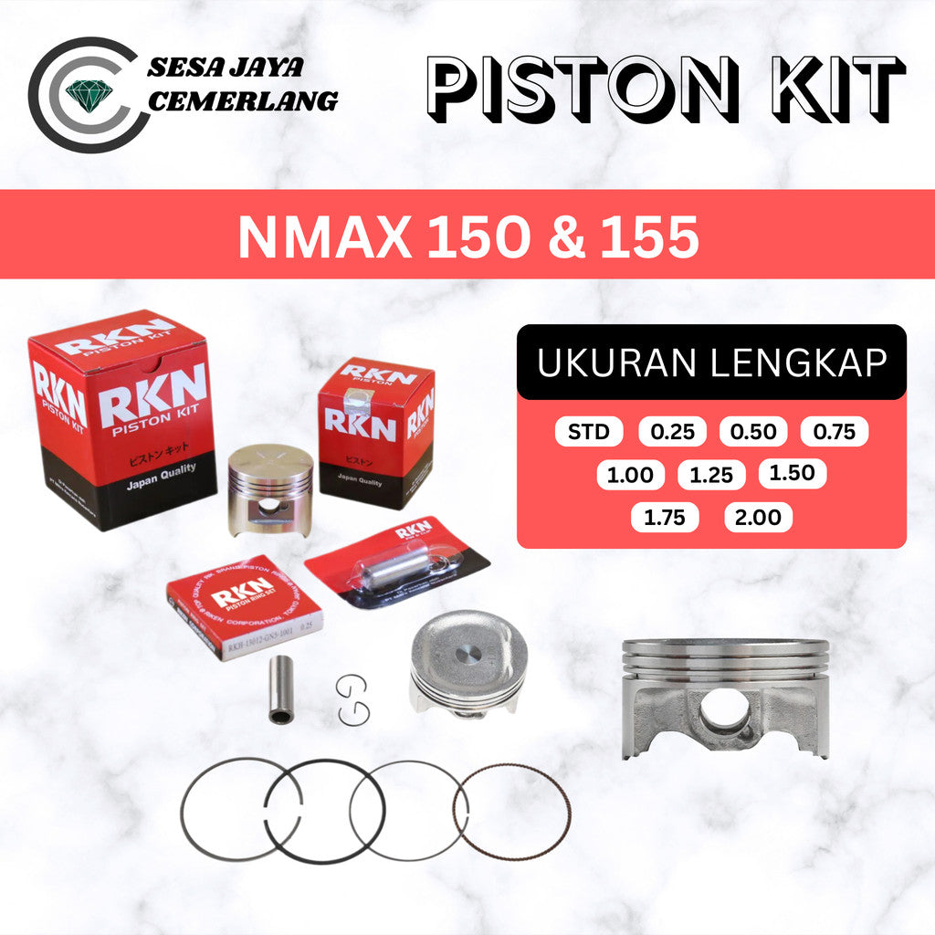 PISTON KIT RKN Yamaha Nmax 150 & 155 STD 25 50 75 1.00